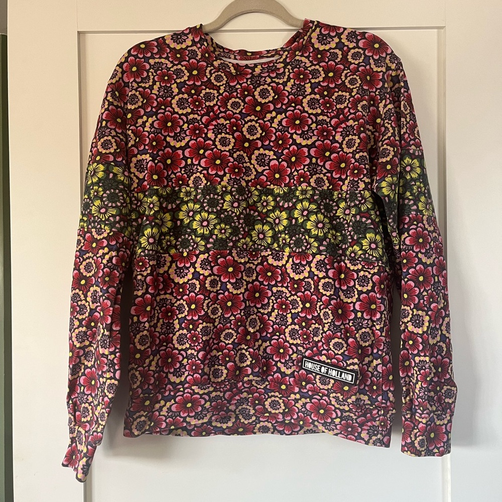 House of Holland graphic floral lightweight sweatshirt